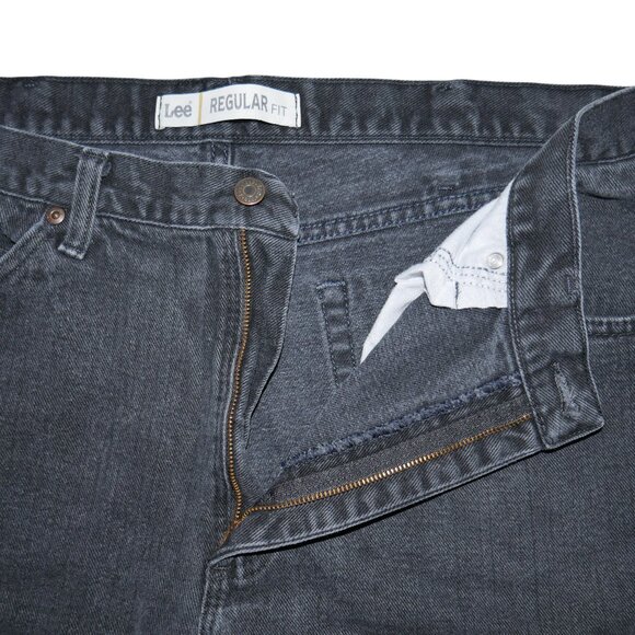 LEE Men's Classic Fit Jeans Black Wash Denim Size 40x30 Vintage - Picture 5 of 9